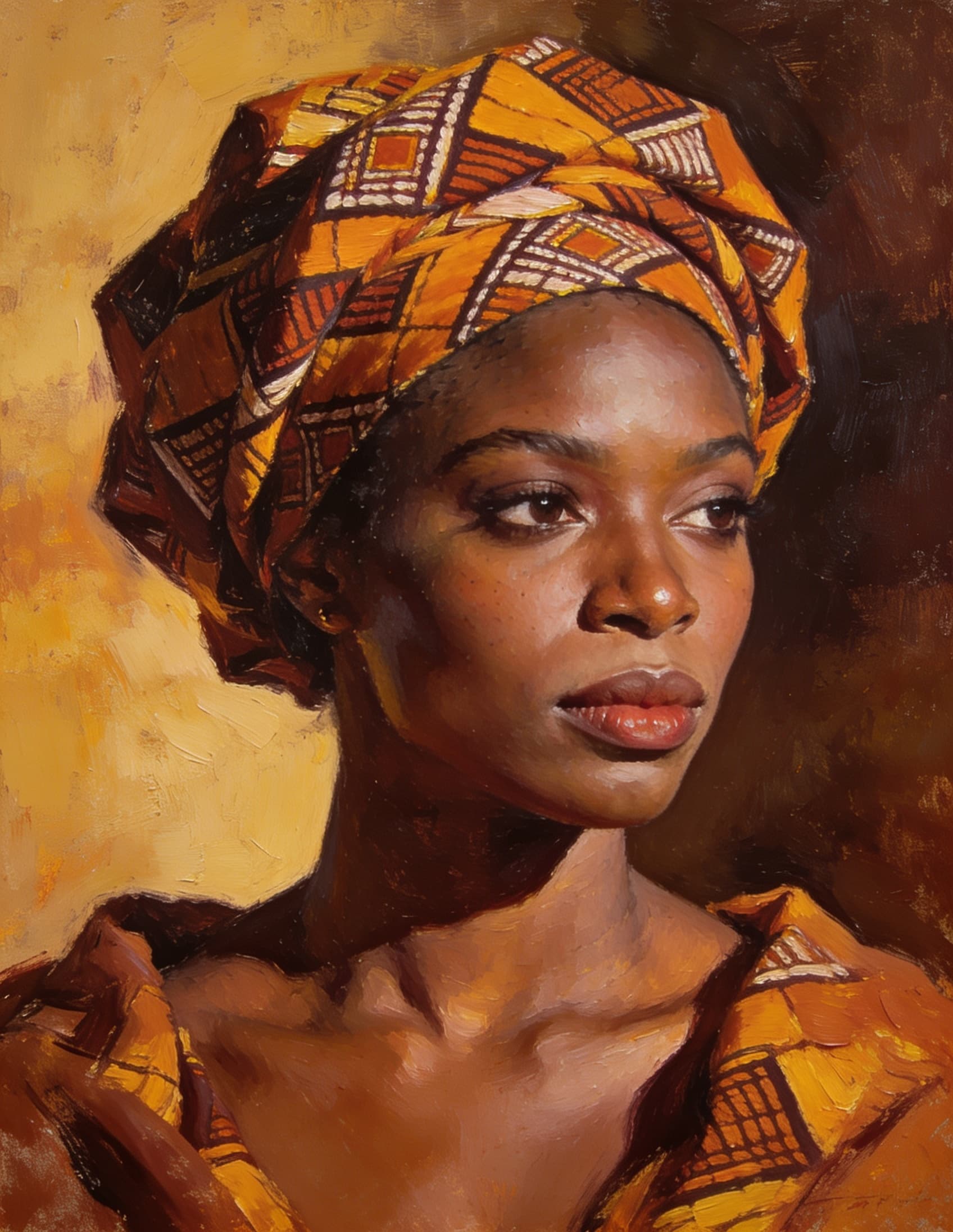Reine du Wax par Ismaël Traoré — Huile, peinture